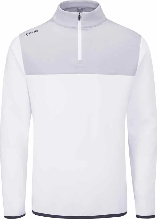 PING Kinver herr sweatshirt, vit/pärlgrå