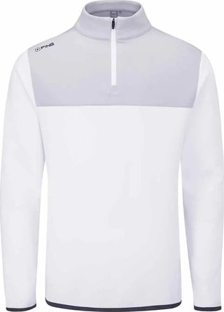 PING Kinver herr sweatshirt, vit/pärlgrå