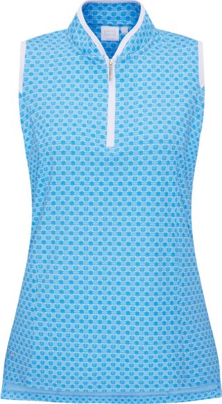 PING Penola Printed Sleeveless dampolo, azuro geo