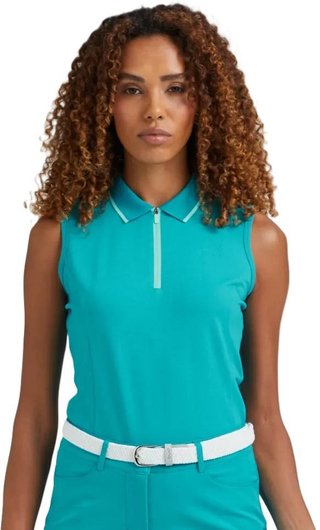 PING Eben Sleeveless dam polo, turkos