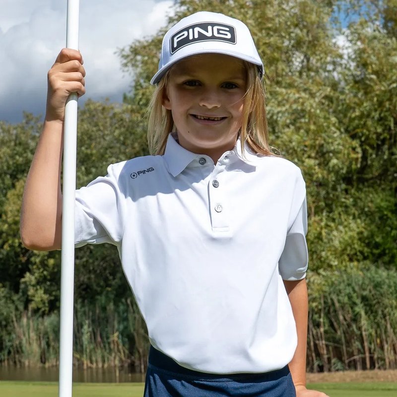 PING Lindum Junior junior polo, vit