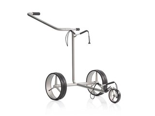 JuStar Silver 3-hjulig manuell vagn, titansilver + transportväska Classic, mekanisk broms