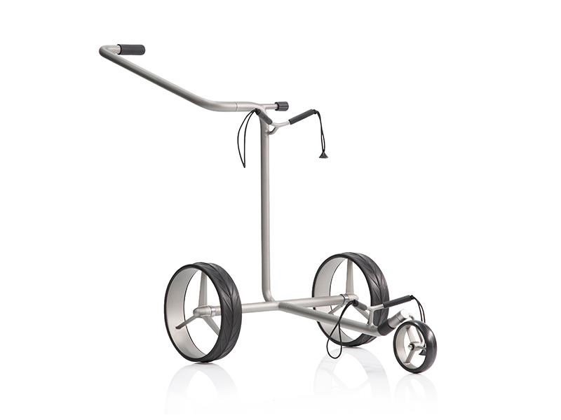 JuStar Silver 3-hjulig manuell vagn, titansilver + transportväska Classic, mekanisk broms