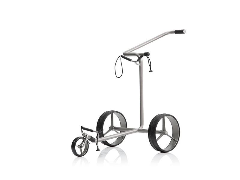 JuStar Silver 3-hjulig manuell vagn, titansilver + transportväska Classic, mekanisk broms