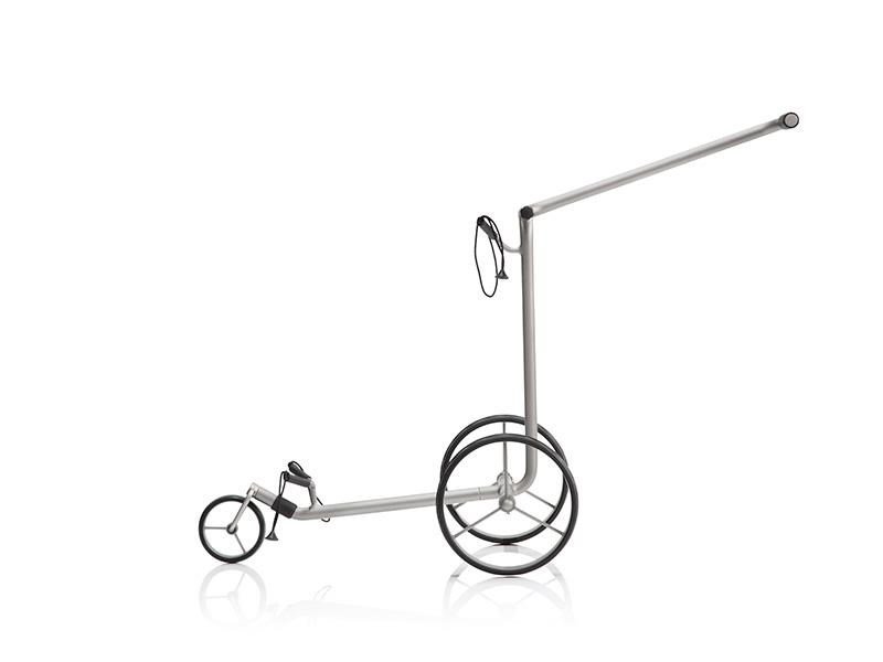 JuStar Silver 3-hjulig manuell vagn, titansilver + transportväska Classic, mekanisk broms