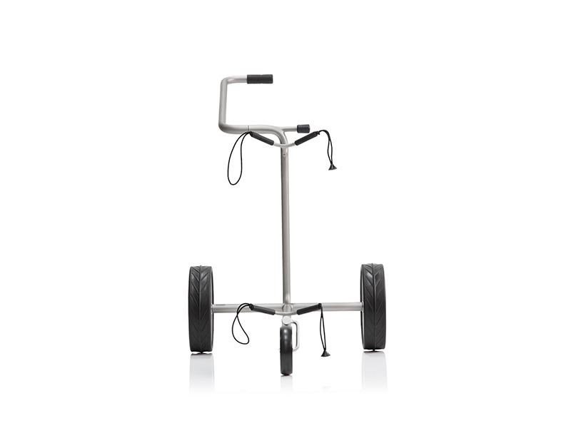 JuStar Silver 3-hjulig manuell vagn, titansilver + transportväska Classic, mekanisk broms