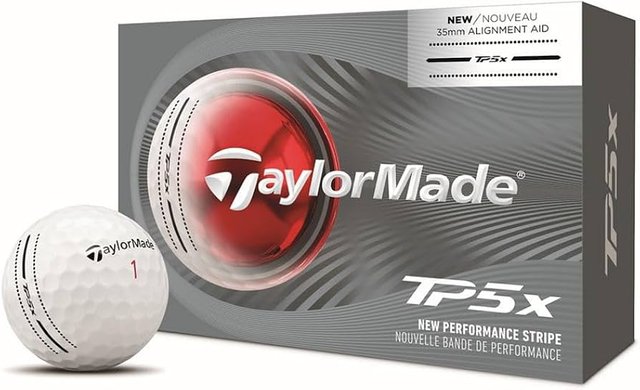 6-pack med vita golfbollar märkta med siktlinje