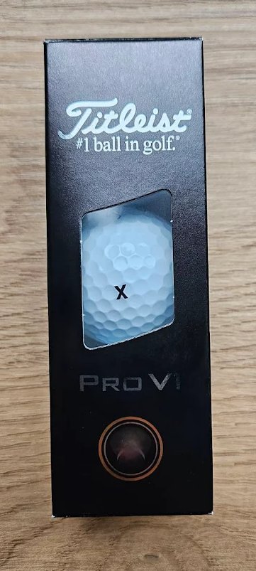 Titleist Pro V1 golfbollar, text färg: svart, standard_numbering_1-4, Text: X - 3 bollar