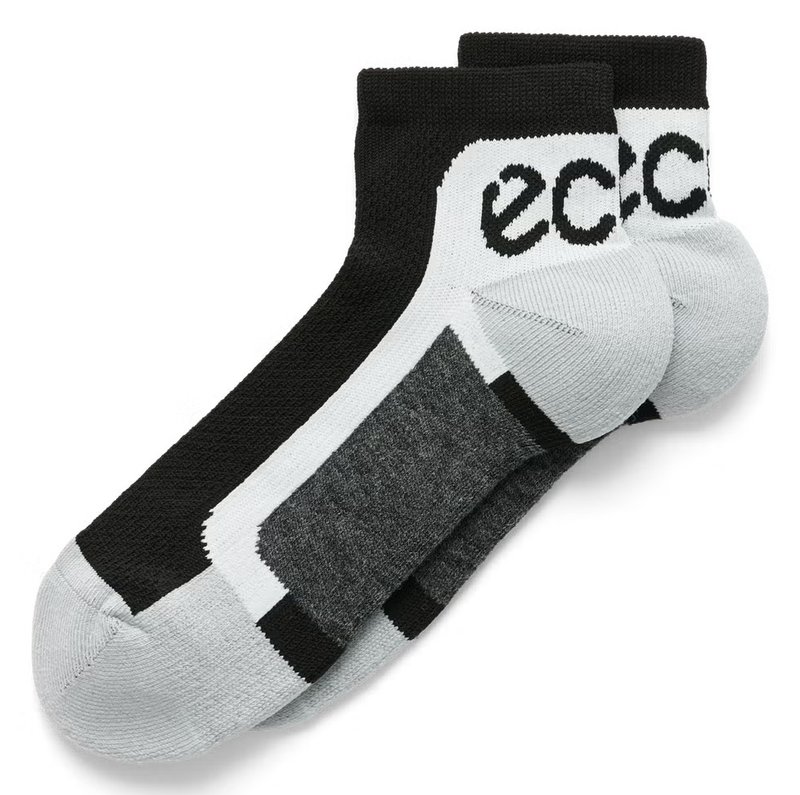 Ecco Tech Sporty Ankle-Cut strumpor, svart/vit