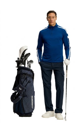 J.Lindeberg Keaton Quarter Zip herr mellanlager, Estate Blue