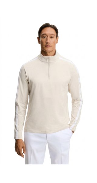 J.Lindeberg Keaton Quarter Zip Mid Layer herr mellanlager, Moonbeam