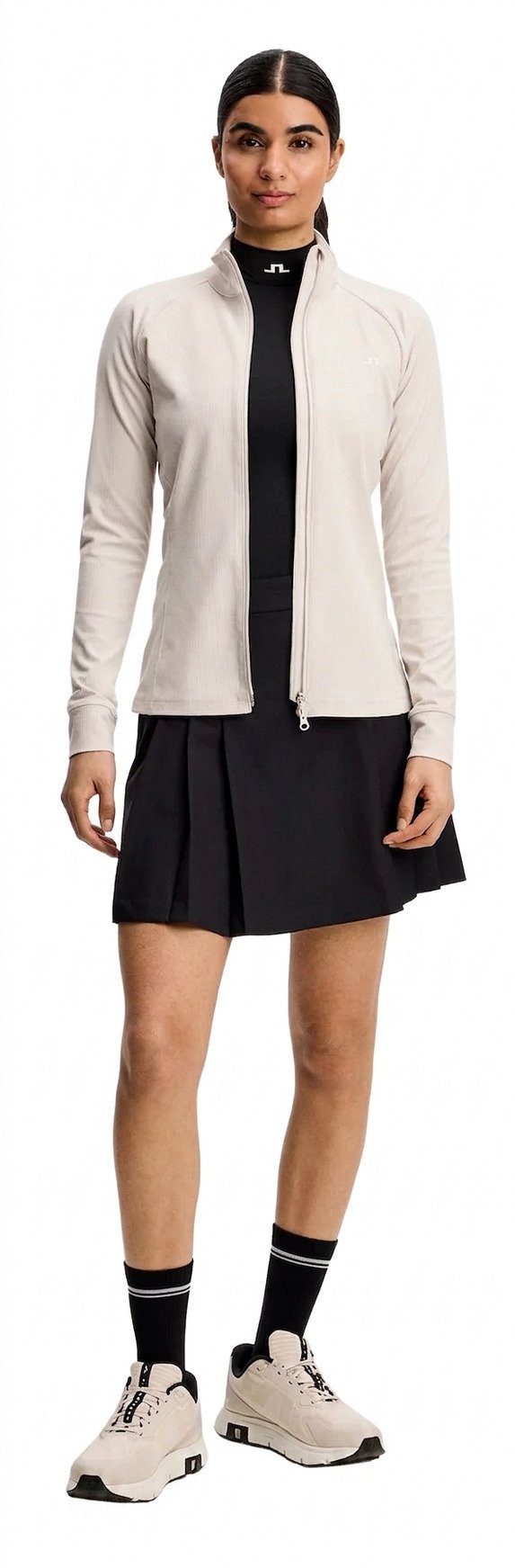 J.Lindeberg Mel Rib Mid Layer dam mellanlager, Moonbeam