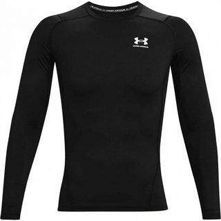 Under Armour HeatGear herr kompressionsöverdel med lång ärm, svart/vit