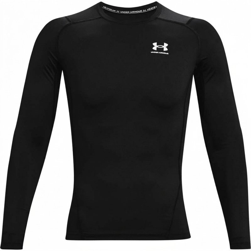 Under Armour HeatGear herr kompressionsöverdel med lång ärm, svart/vit