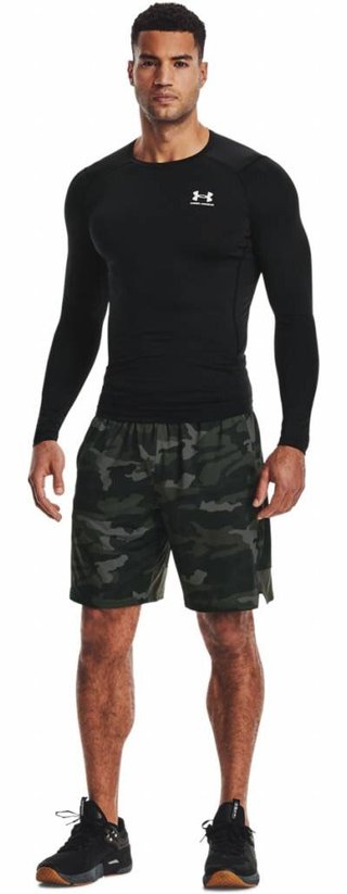Under Armour HeatGear herr kompressionsöverdel med lång ärm, svart/vit