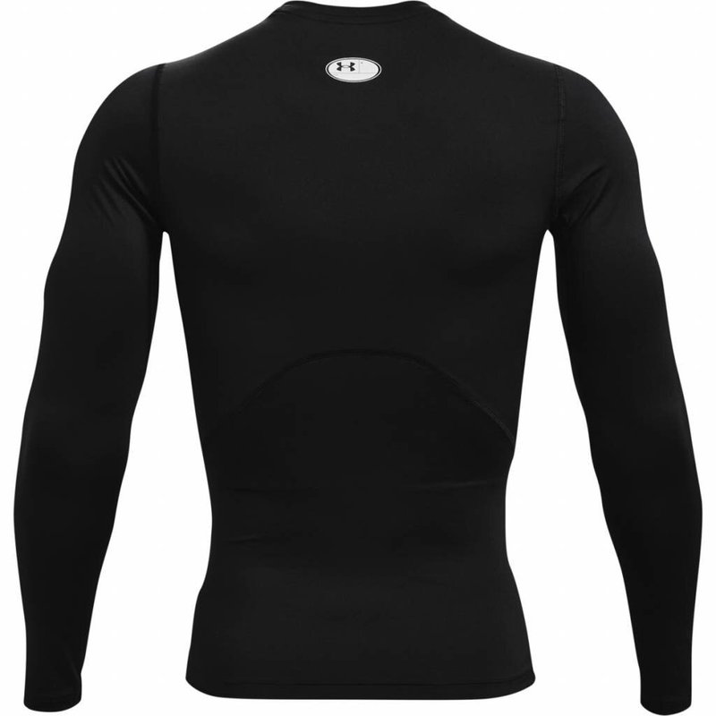 Under Armour HeatGear herr kompressionsöverdel med lång ärm, svart/vit