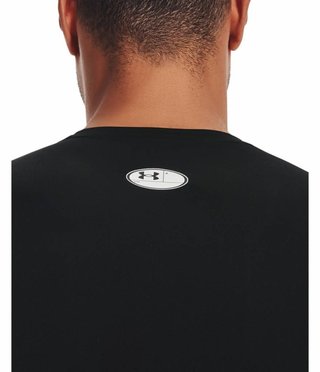 Under Armour HeatGear herr kompressionsöverdel med lång ärm, svart/vit