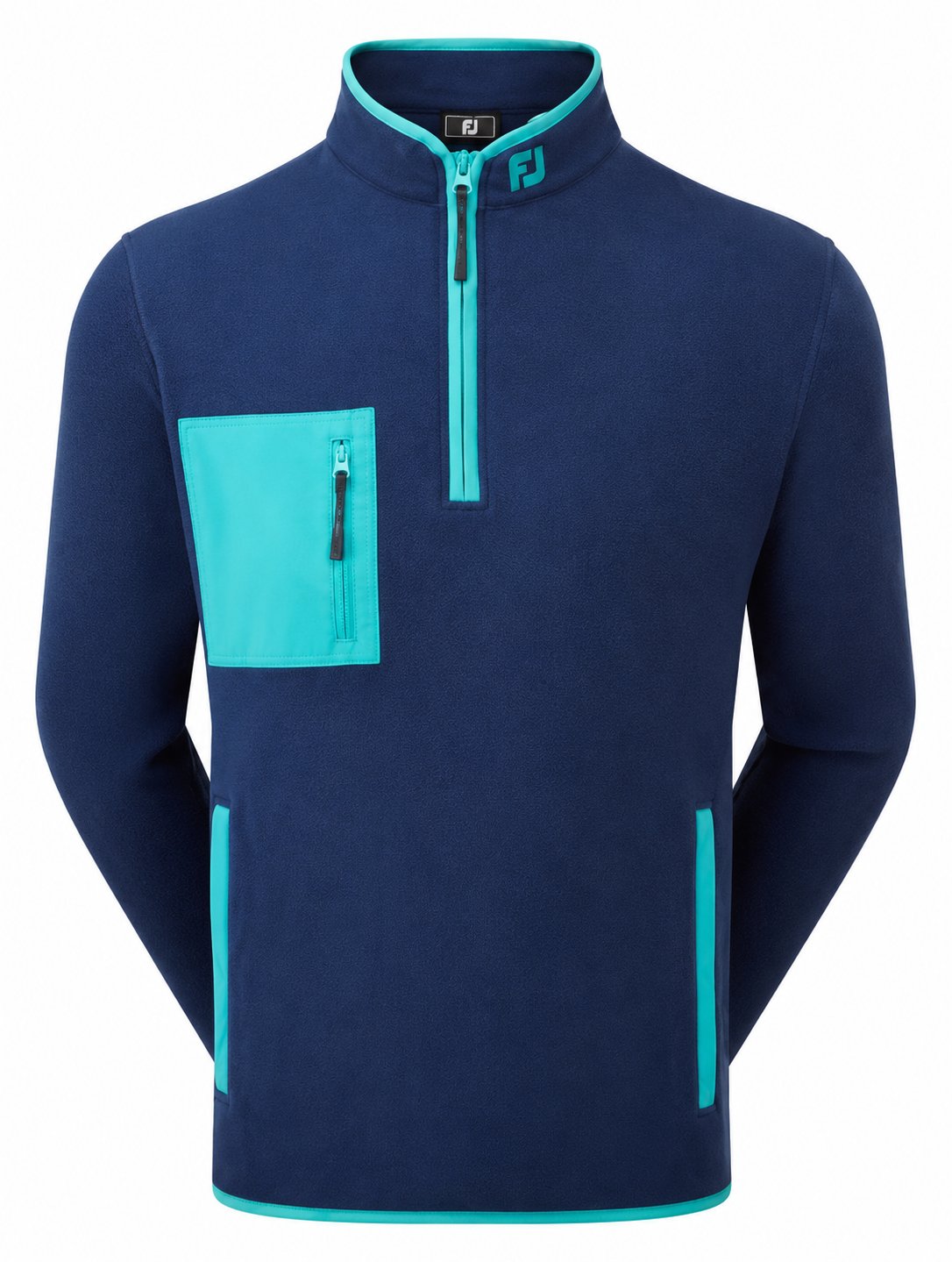 FootJoy Polar Fleece Chill-Out herr sweatshirt, navy/lake blue