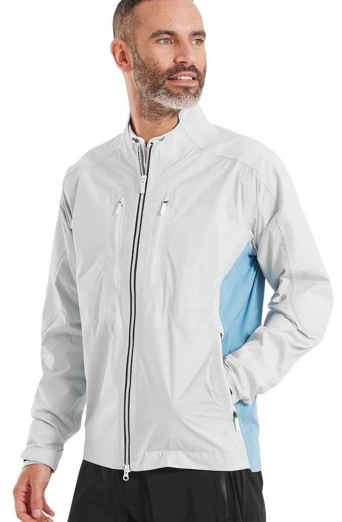 FootJoy Hydro Innovation Arcus herr golfjacka, oyster grey/mid blue