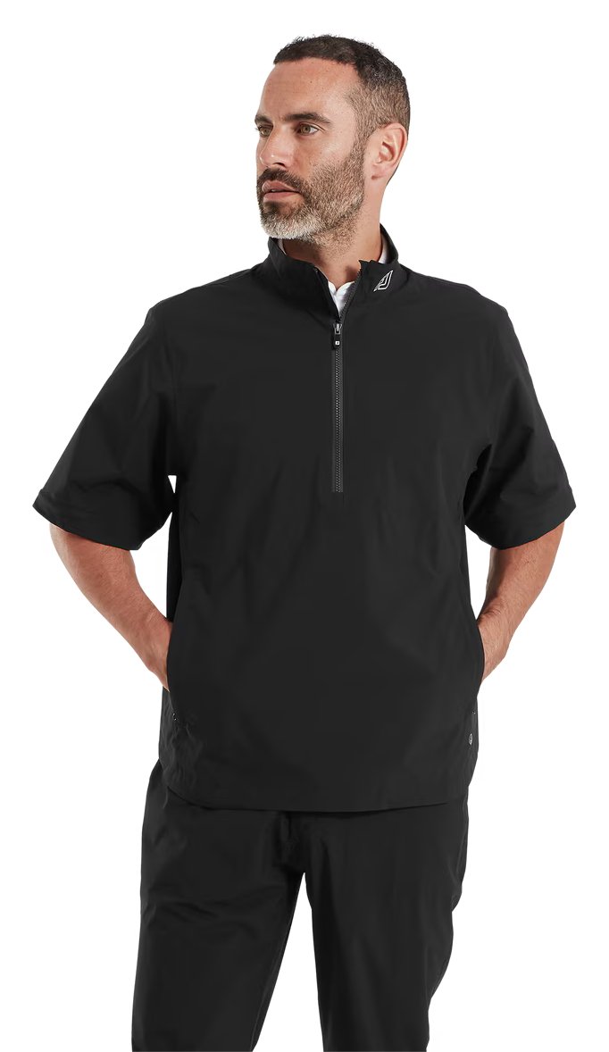 FootJoy HydroLite X Short Sleeve herr regnjacka, svart