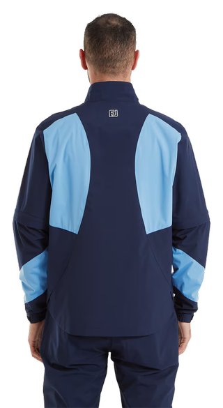 FootJoy HydroLite X Short Sleeve Rain herr regnskjorta, navy/mellanblå