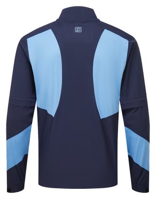 FootJoy HydroLite X Short Sleeve Rain herr regnskjorta, navy/mellanblå