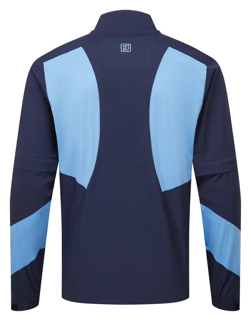 FootJoy HydroLite X Short Sleeve Rain herr regnskjorta, navy/mellanblå