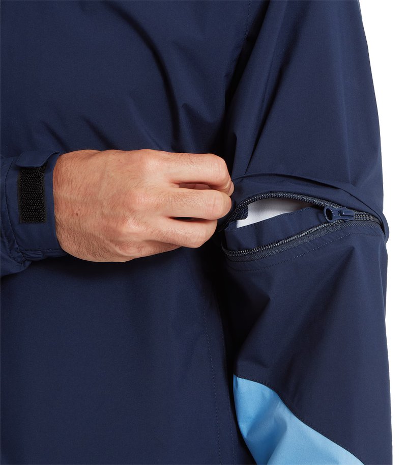 FootJoy HydroLite X Short Sleeve Rain herr regnskjorta, navy/mellanblå