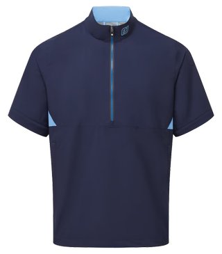 FootJoy HydroLite X Short Sleeve Rain herr regnskjorta, navy/mellanblå