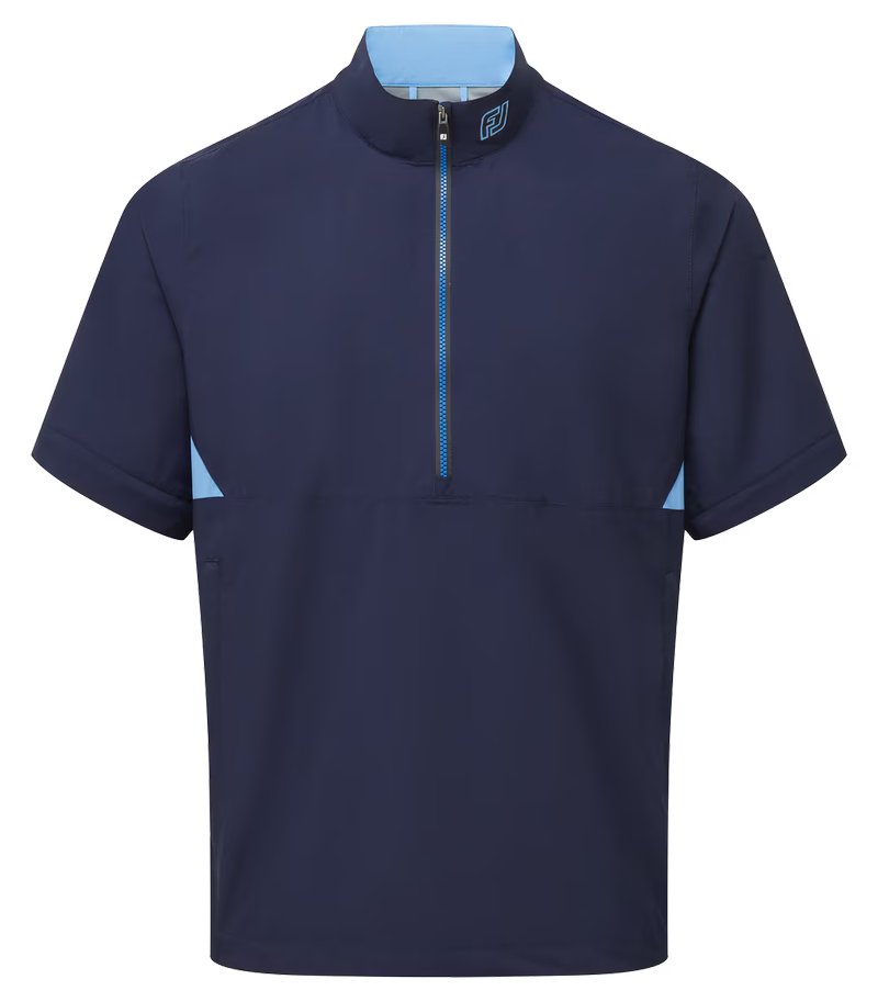 FootJoy HydroLite X Short Sleeve Rain herr regnskjorta, navy/mellanblå