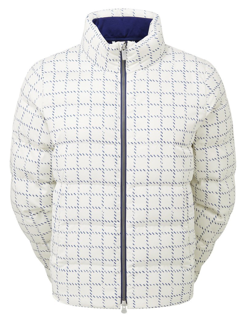 FootJoy ThermoSeries Insulated dam jacka, off white/navy distressed plaid
