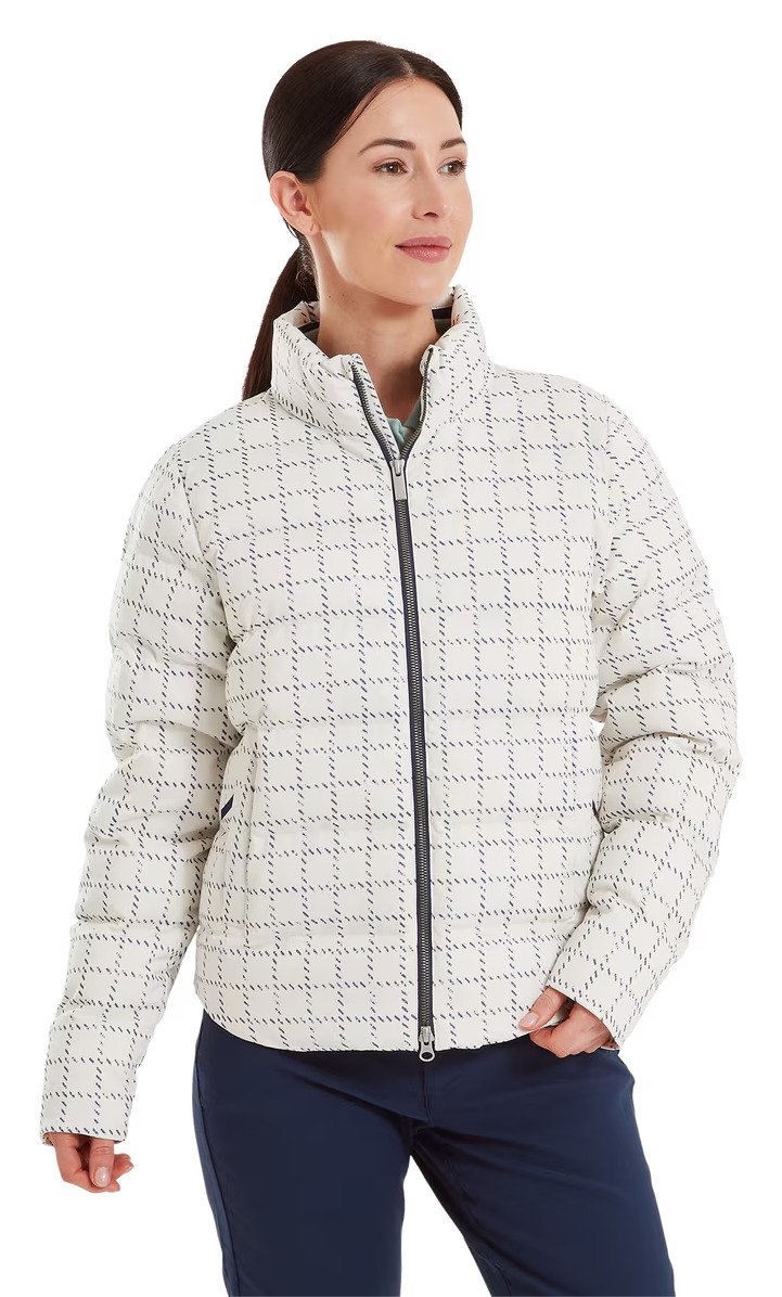 FootJoy ThermoSeries Insulated dam jacka, off white/navy distressed plaid