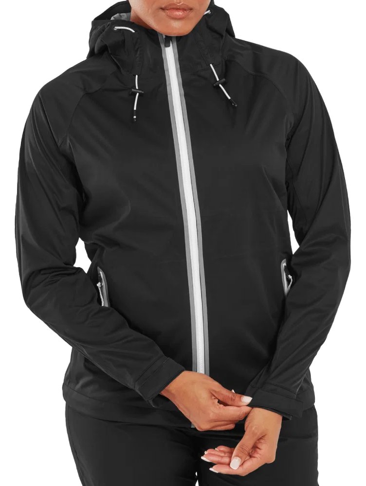 FootJoy HydroKnit damjacka, svart/grå/vit