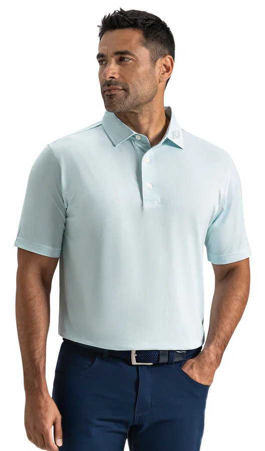 FootJoy Heritage Logo Lisle herr polo, white/mint julep