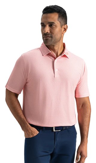 FootJoy Heritage Logo Lisle herr polo, white/peach