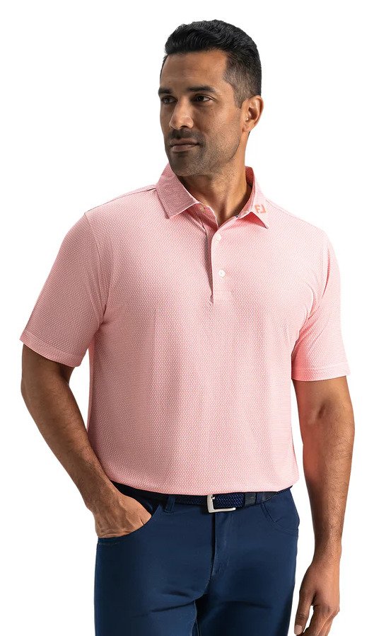 FootJoy Heritage Logo Lisle herr polo, white/peach