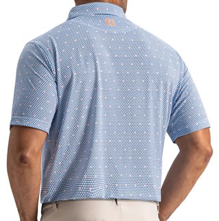 FootJoy Order Geometric Lisle herr polo, white/riviera/peach