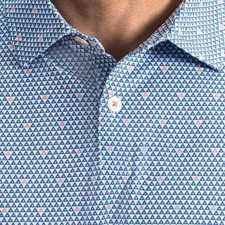 FootJoy Order Geometric Lisle herr polo, white/riviera/peach