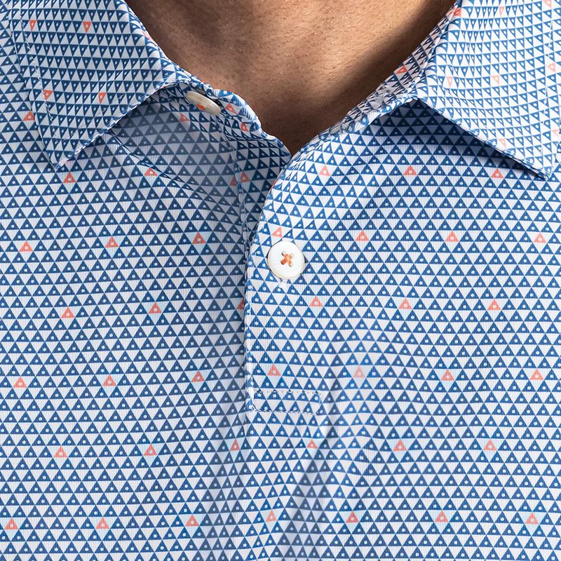 FootJoy Order Geometric Lisle herr polo, white/riviera/peach
