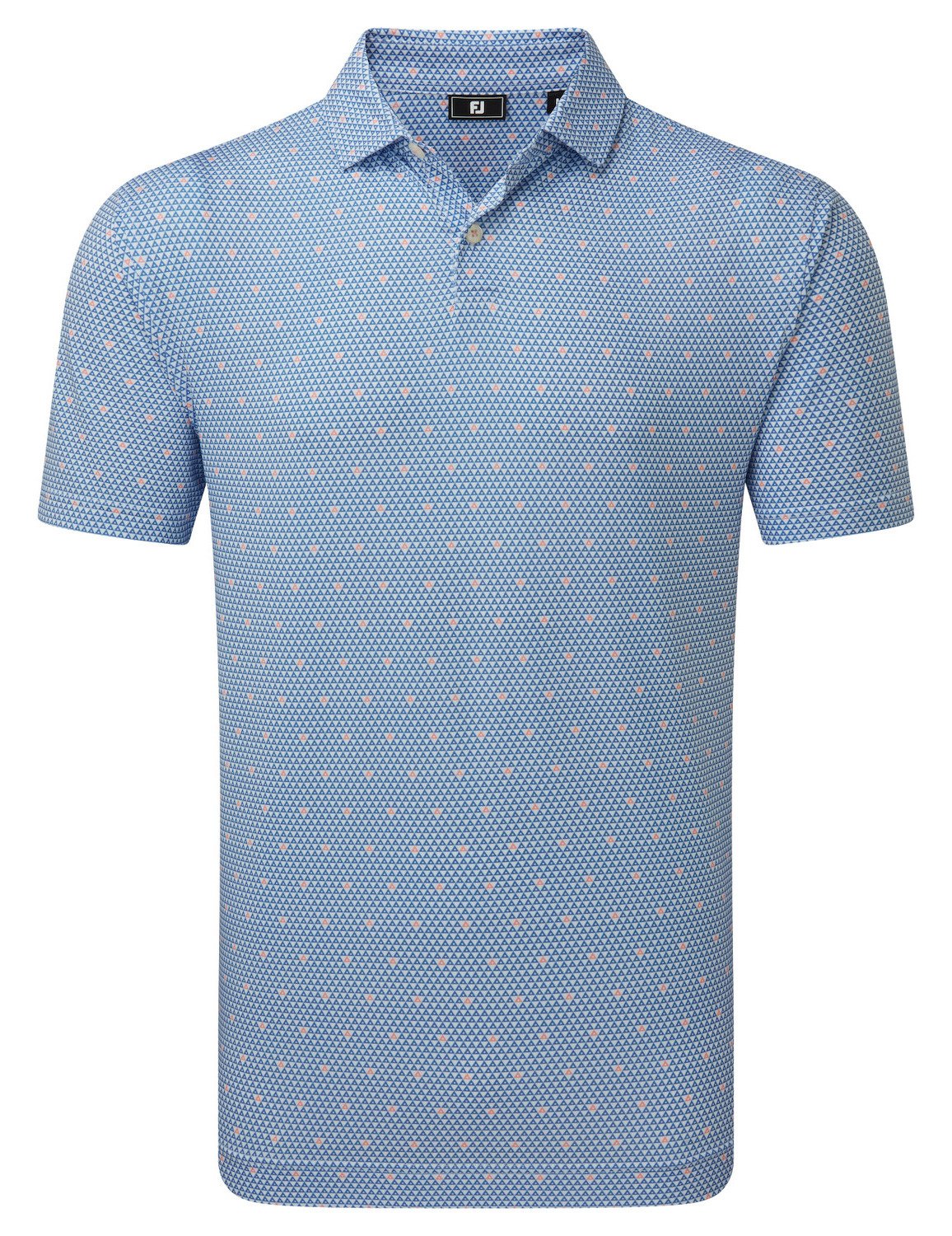 FootJoy Order Geometric Lisle herr polo, white/riviera/peach