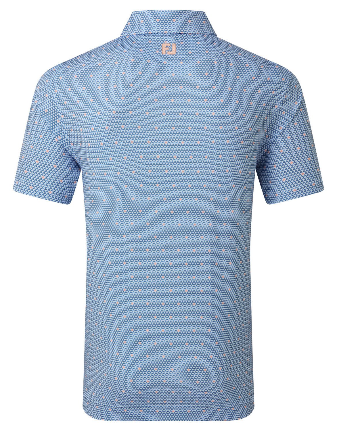 FootJoy Order Geometric Lisle herr polo, white/riviera/peach