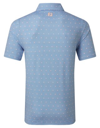 FootJoy Order Geometric Lisle herr polo, white/riviera/peach