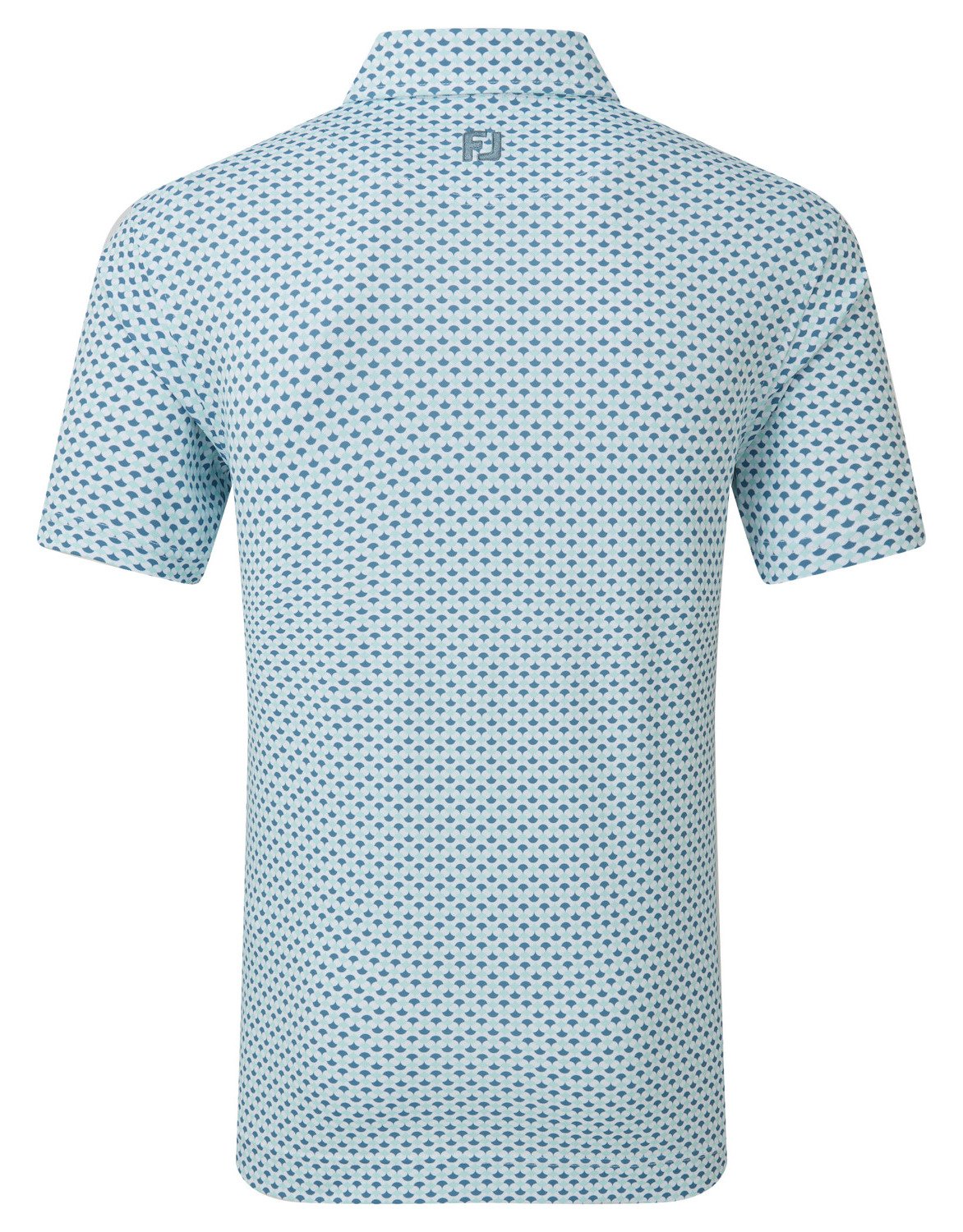 FootJoy Ginko Geo Pique herr polo, white/mint julep/winward blue
