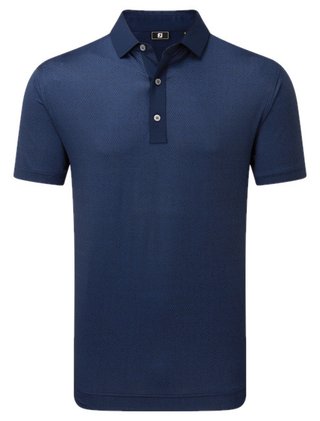 FootJoy Tailor Texture Lisle herr t-shirt/pikétröja, navy tonal