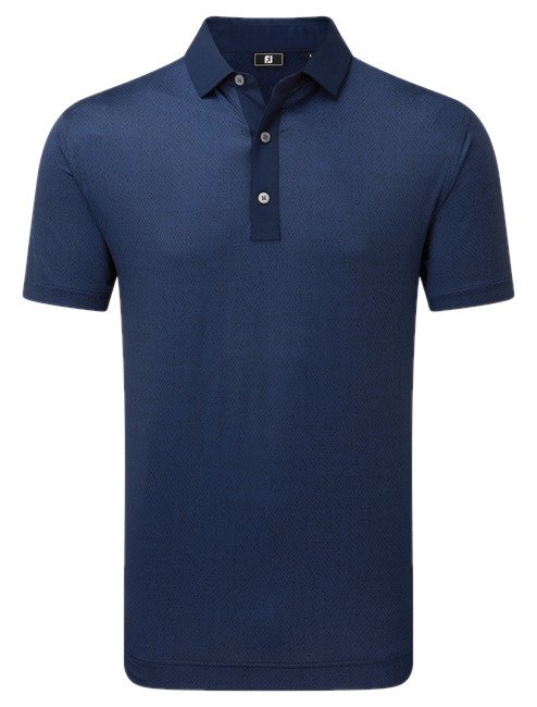 FootJoy Tailor Texture Lisle herr t-shirt/pikétröja, navy tonal