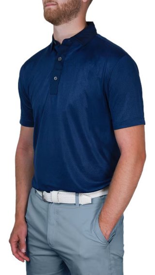 FootJoy Tailor Texture Lisle herr t-shirt/pikétröja, navy tonal