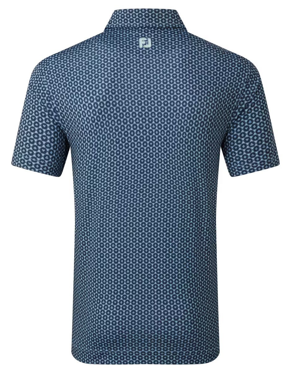 FootJoy Vegas Marker Lisle herr polo, mint julep/navy/wizard blue