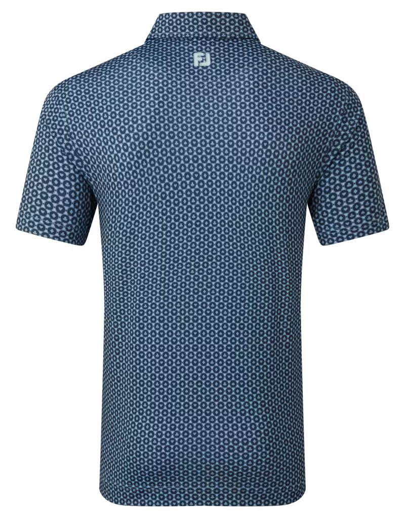 FootJoy Vegas Marker Lisle herr polo, mint julep/navy/wizard blue
