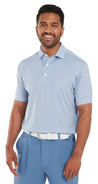 FootJoy Vegas Marker Lisle herr polo, white/riviera/peach