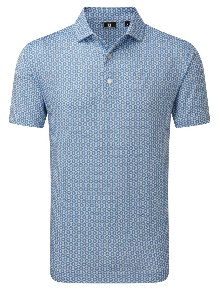 FootJoy Vegas Marker Lisle herr polo, white/riviera/peach